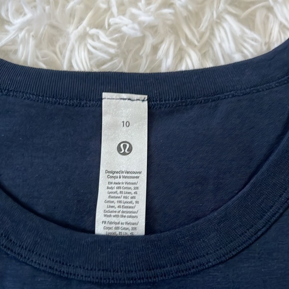 Lululemon Classic Fit Cotton Blend LS Shirt Color True Navy Size 10 NWT - Picture 4 of 7